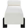 Meridian Furniture Edison Cream Chenille Fabric Bench