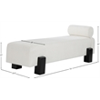 Meridian Furniture Edison Cream Chenille Fabric Bench