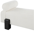 Meridian Furniture Edison Cream Chenille Fabric Bench