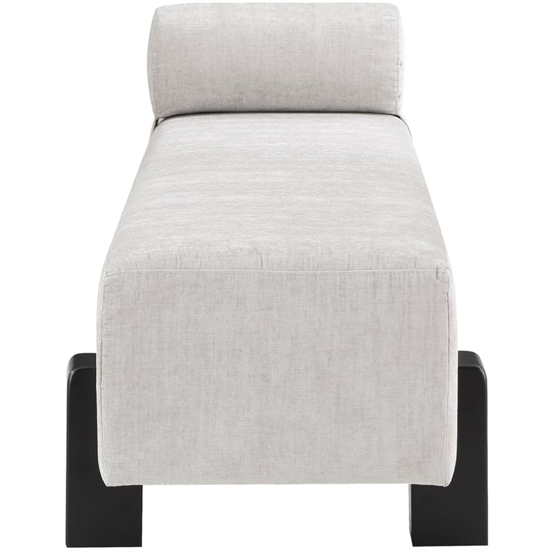Meridian Furniture Edison Light Grey Chenille Fabric Bench