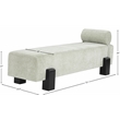 Meridian Furniture Edison Mint Green Chenille Fabric Bench