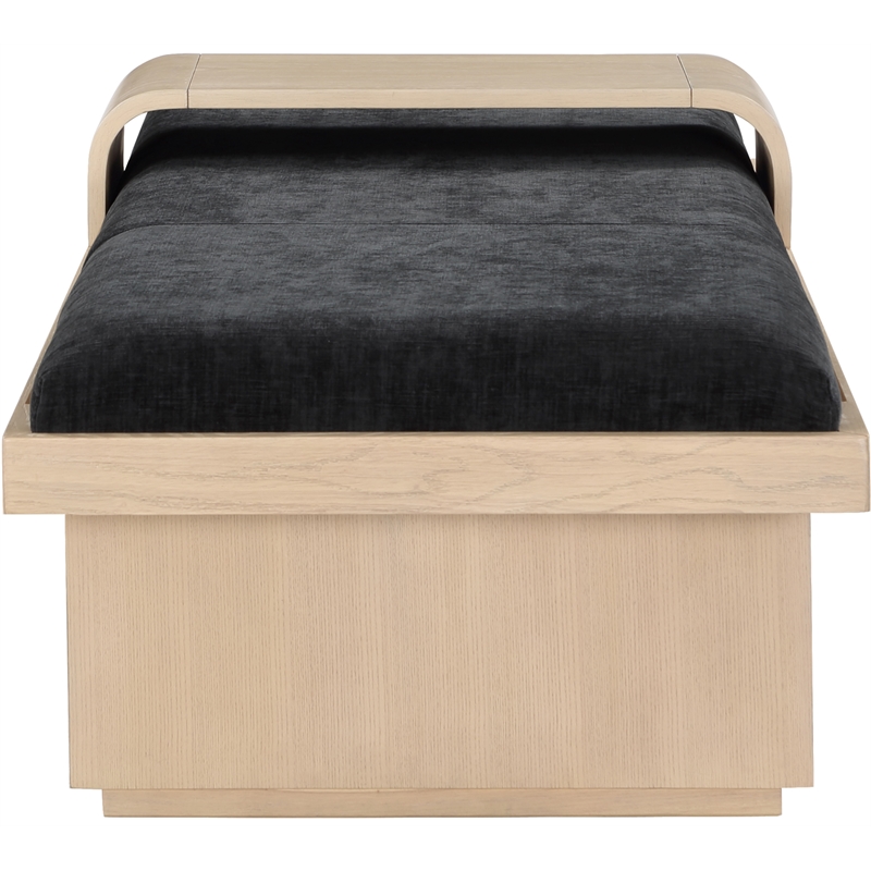 Meridian Furniture Arlington Black Chenille Fabric Bench