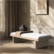 Meridian Furniture Arlington Cream Chenille Fabric Bench
