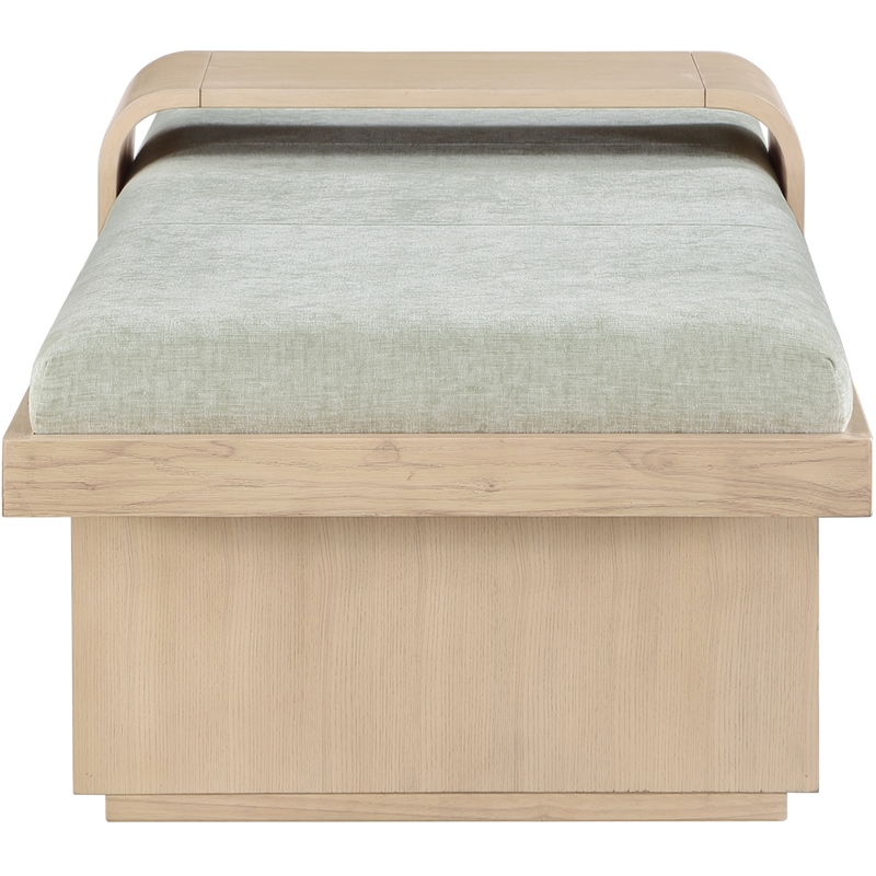 Meridian Furniture Arlington Mint Green Chenille Fabric Bench