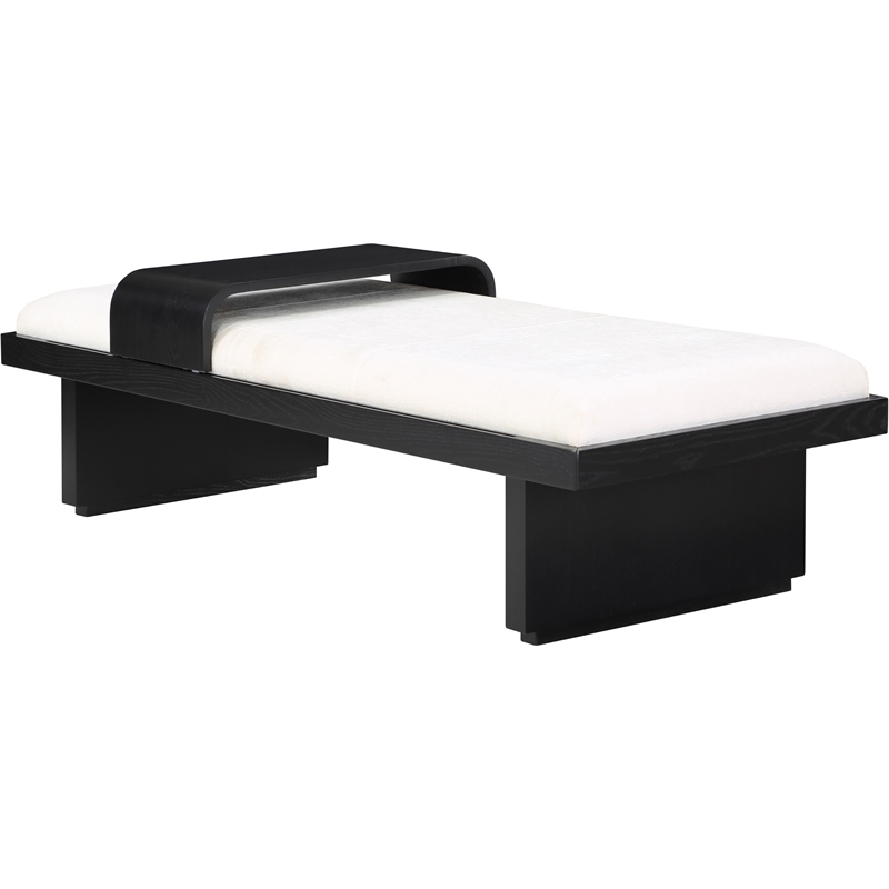 Meridian Furniture Arlington Cream Chenille Fabric Bench