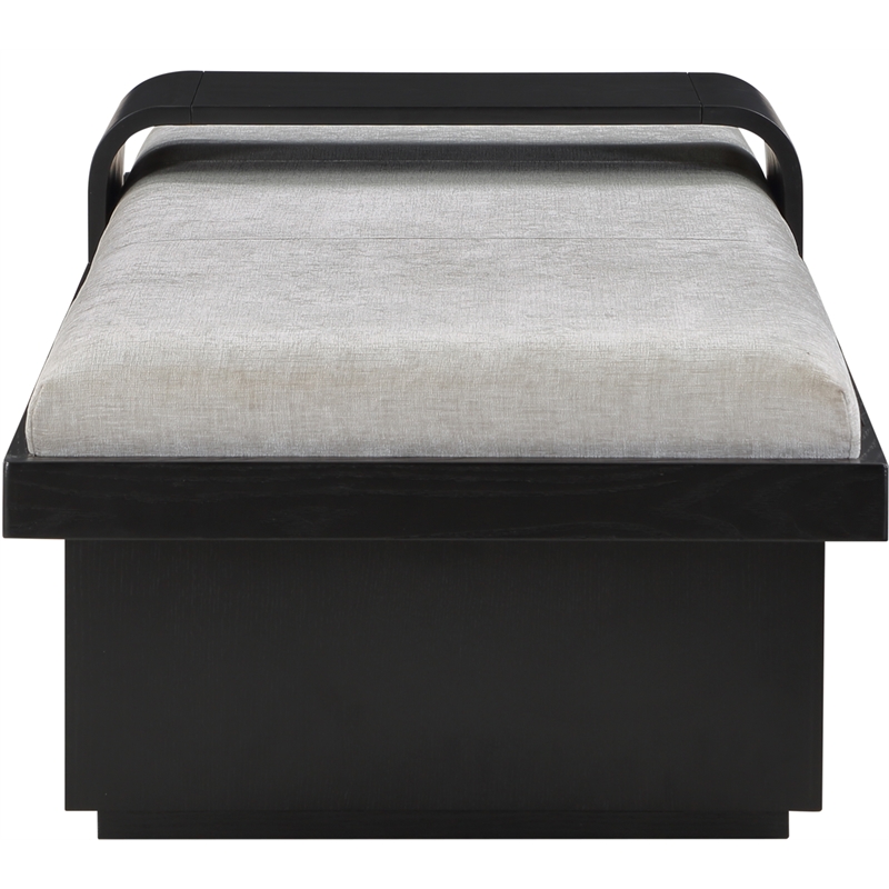 Meridian Furniture Arlington Light Grey Chenille Fabric Bench