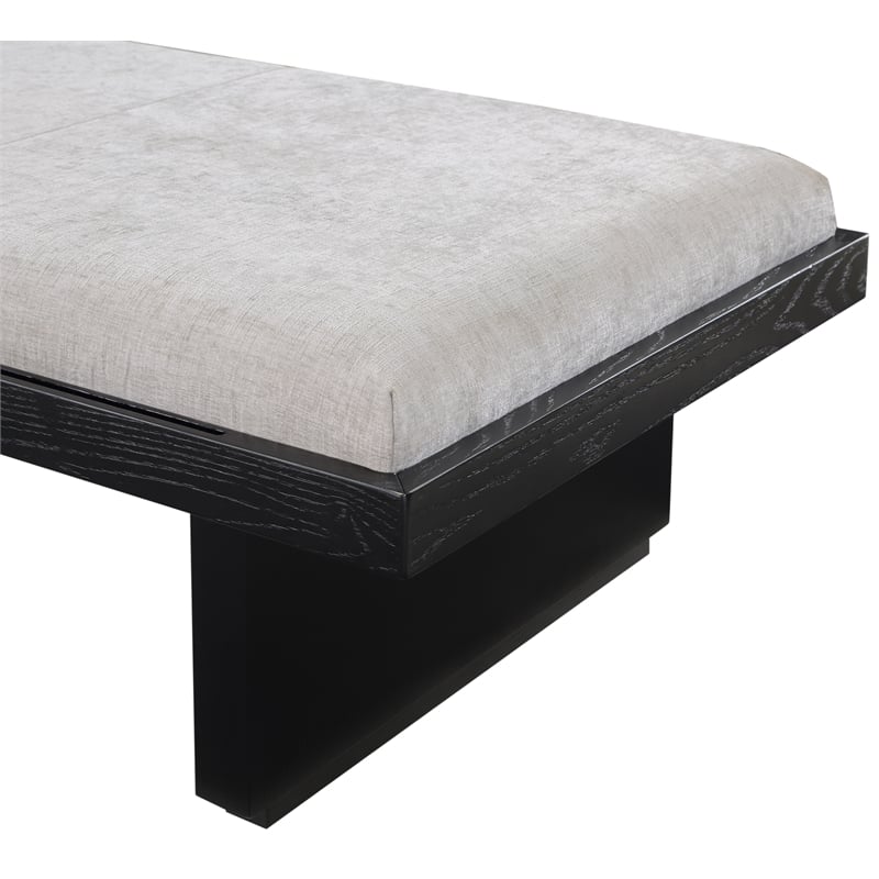 Meridian Furniture Arlington Light Grey Chenille Fabric Bench
