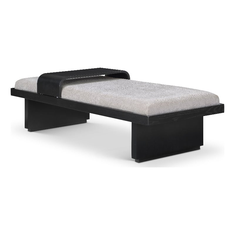 Meridian Furniture Arlington Light Grey Chenille Fabric Bench