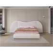 Meridian Furniture Everest Cream Linen Textured Fabric Queen Bed