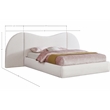 Meridian Furniture Everest Cream Linen Textured Fabric Queen Bed