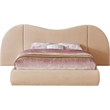 Meridian Furniture Everest Tan Linen Textured Fabric Queen Bed