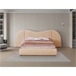 Meridian Furniture Everest Tan Linen Textured Fabric Queen Bed