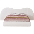 Meridian Furniture Everest White Linen Textured Fabric Queen Bed