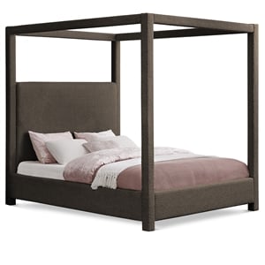 Meridian Furniture Eden Contemporary Boucle Fabric King Bed in Brown