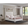 Meridian Furniture Eden Contemporary Boucle Fabric Queen Bed in Cream