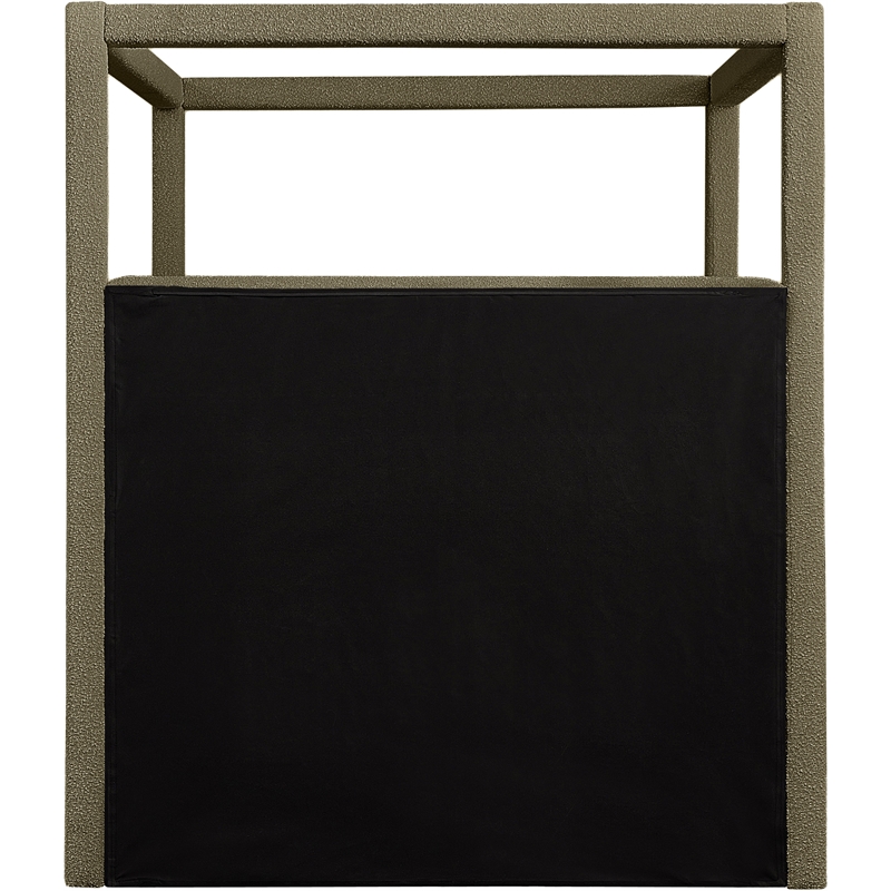Meridian Furniture Eden Contemporary Boucle Fabric King Bed in Olive