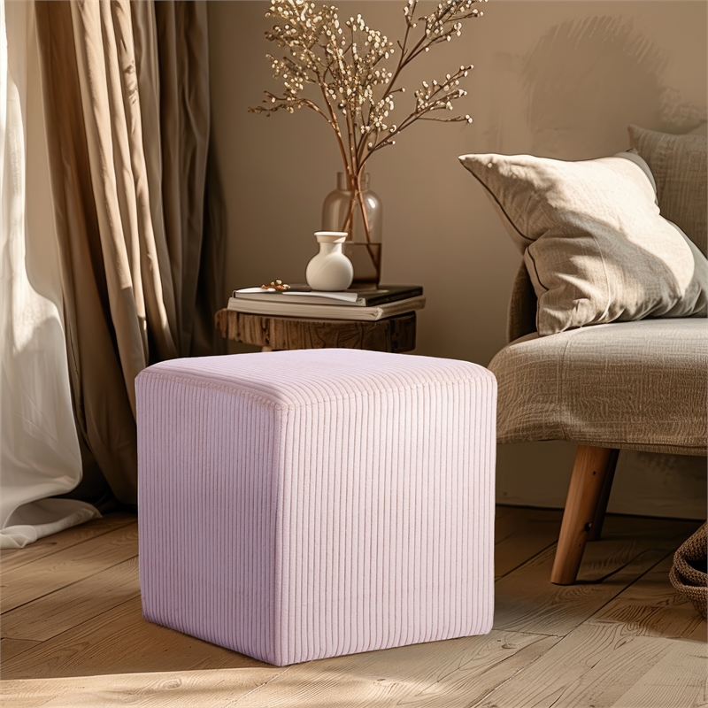 meridian furniture roy pink ottoman/stool