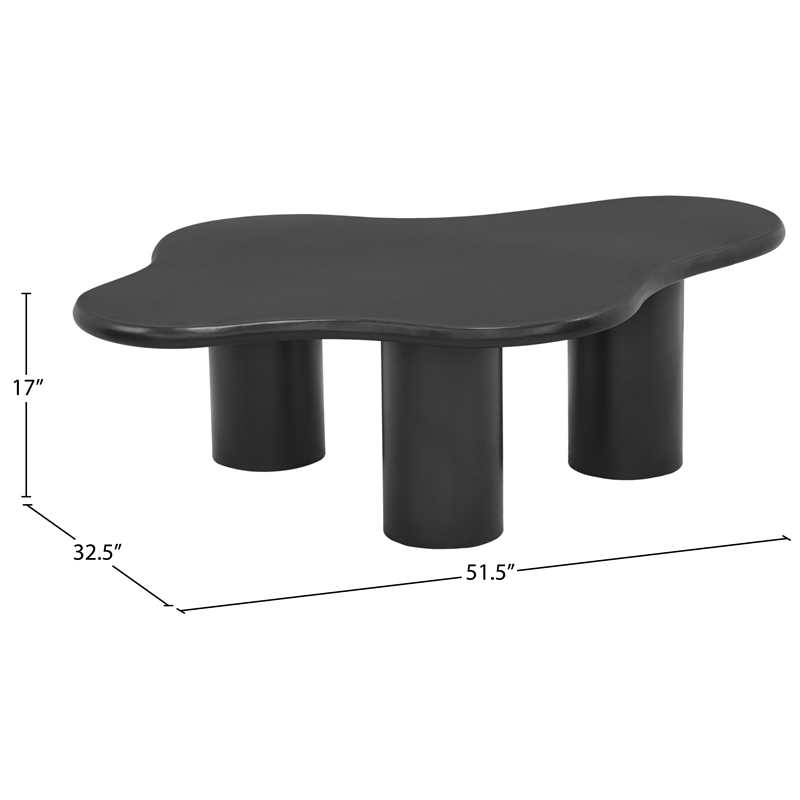 Meridian Furniture Romaine Contemporary Metal Coffee Table in Matte Black