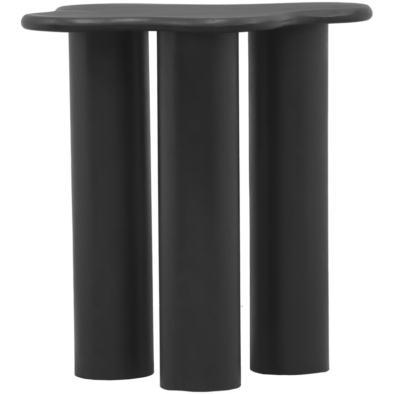 Meridian Furniture Romaine Contemporary Iron Metal End Table in Matte Black