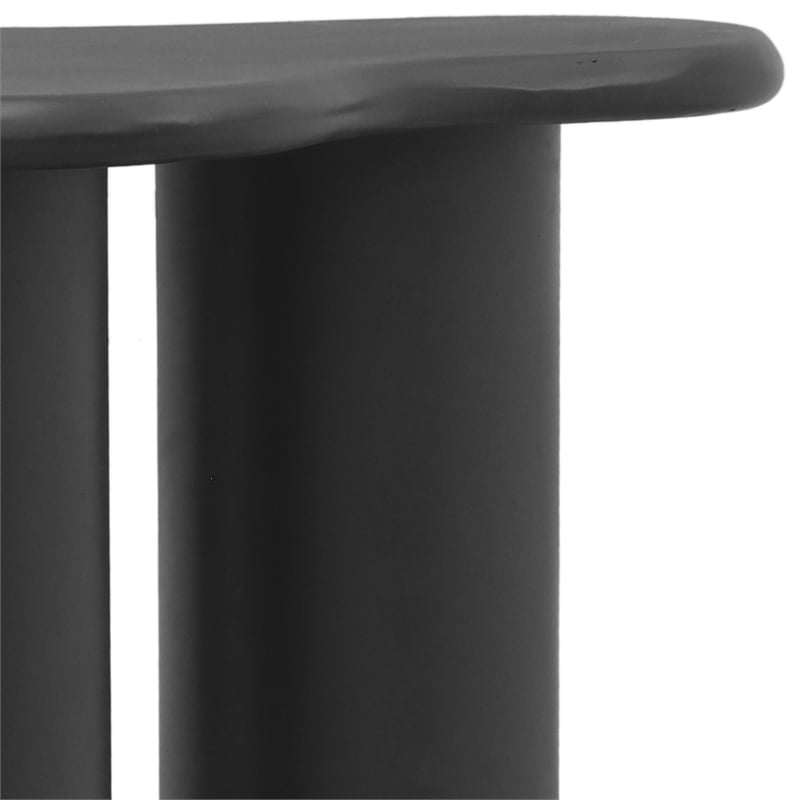 Meridian Furniture Romaine Contemporary Iron Metal End Table in Matte Black