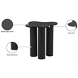 Meridian Furniture Romaine Contemporary Iron Metal End Table in Matte Black
