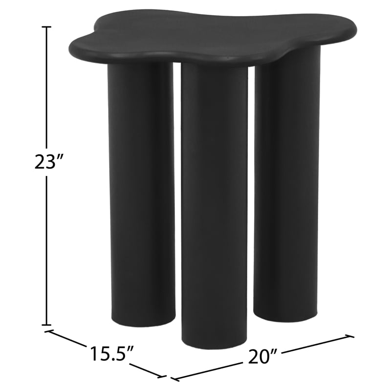 Meridian Furniture Romaine Contemporary Iron Metal End Table in Matte Black
