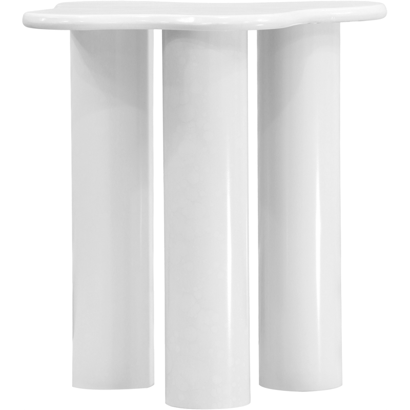 Meridian Furniture Romaine Contemporary Metal End Table in White