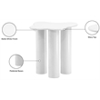 Meridian Furniture Romaine Contemporary Metal End Table in White