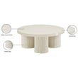 Meridian Furniture Rhodes Contemporary Metal Coffee Table in Cream