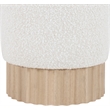Meridian Furniture Veranda Boucle Fabric Ottoman/Stool in Cream/Natural