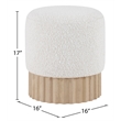 Meridian Furniture Veranda Boucle Fabric Ottoman/Stool in Cream/Natural