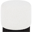 Meridian Furniture Veranda Boucle Fabric Ottoman/Stool in Cream/Black