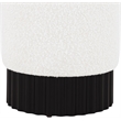 Meridian Furniture Veranda Boucle Fabric Ottoman/Stool in Cream/Black