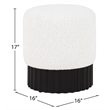 Meridian Furniture Veranda Boucle Fabric Ottoman/Stool in Cream/Black