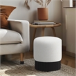 Meridian Furniture Veranda Boucle Fabric Ottoman/Stool in Cream/Black