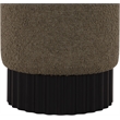 Meridian Furniture Veranda Boucle Fabric Ottoman/Stool in Olive/Black