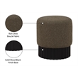 Meridian Furniture Veranda Boucle Fabric Ottoman/Stool in Olive/Black