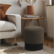 Meridian Furniture Veranda Boucle Fabric Ottoman/Stool in Olive/Black