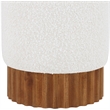 Meridian Furniture Veranda Boucle Fabric Ottoman/Stool in Cream/Brown