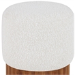 Meridian Furniture Veranda Boucle Fabric Ottoman/Stool in Cream/Brown