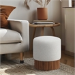 Meridian Furniture Veranda Boucle Fabric Ottoman/Stool in Cream/Brown