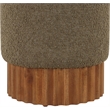 Meridian Furniture Veranda Boucle Fabric Ottoman/Stool in Olive/Brown