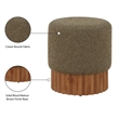 Meridian Furniture Veranda Boucle Fabric Ottoman/Stool in Olive/Brown