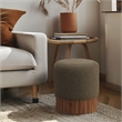 Meridian Furniture Veranda Boucle Fabric Ottoman/Stool in Olive/Brown