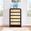 Meridian Furniture Siena Black Ash Wood and Natural Cane Chest