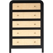 Meridian Furniture Siena Black Ash Wood and Natural Cane Chest