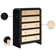 Meridian Furniture Siena Black Ash Wood and Natural Cane Chest