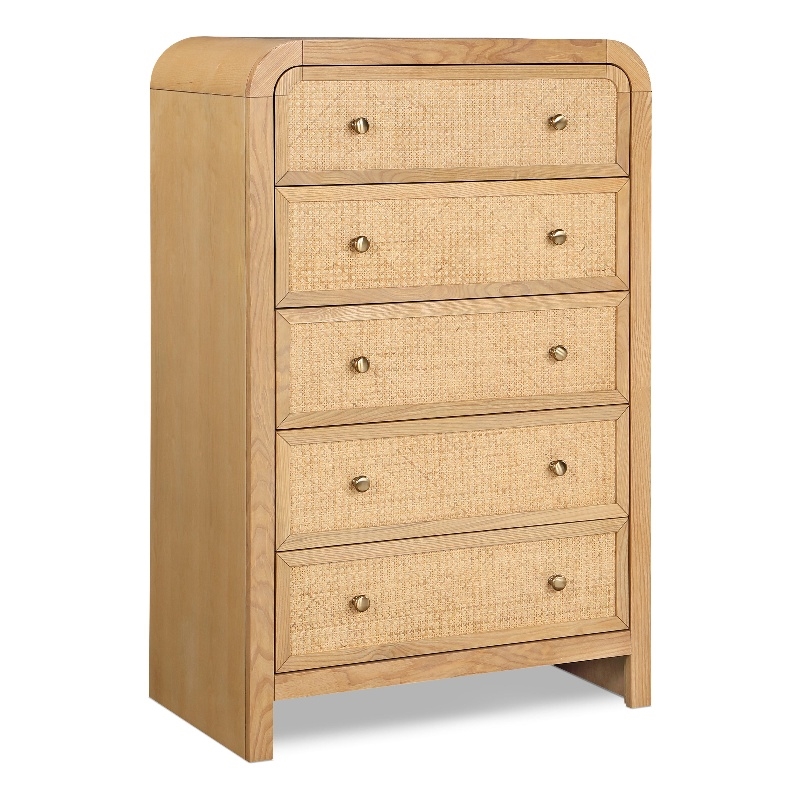 Meridian Furniture Siena Natural Ash Wood and Natural Cane Chest