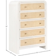 Meridian Furniture Siena White Ash Wood and Natural Cane Chest