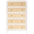 Meridian Furniture Siena White Ash Wood and Natural Cane Chest